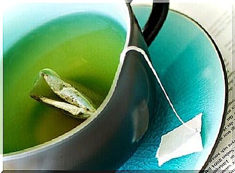 Green tea in a cup