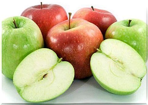 Red and green apples