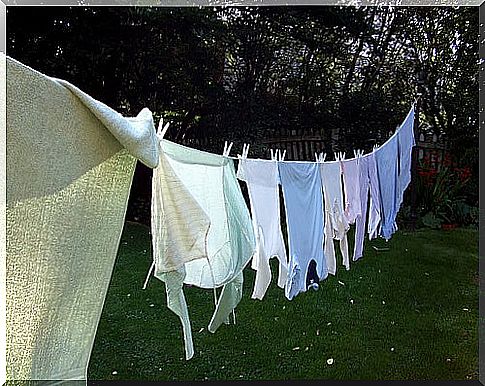 The laundry on the clothesline