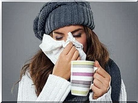 A woman who has a cold