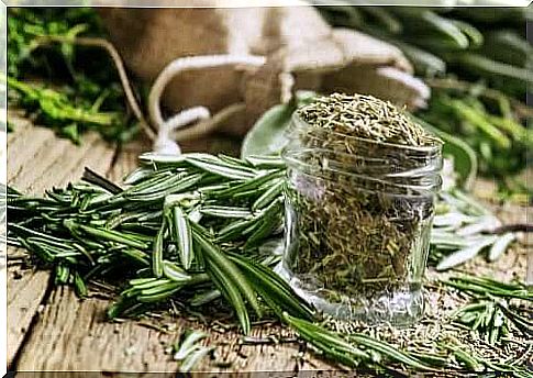 Rosemary in a jar