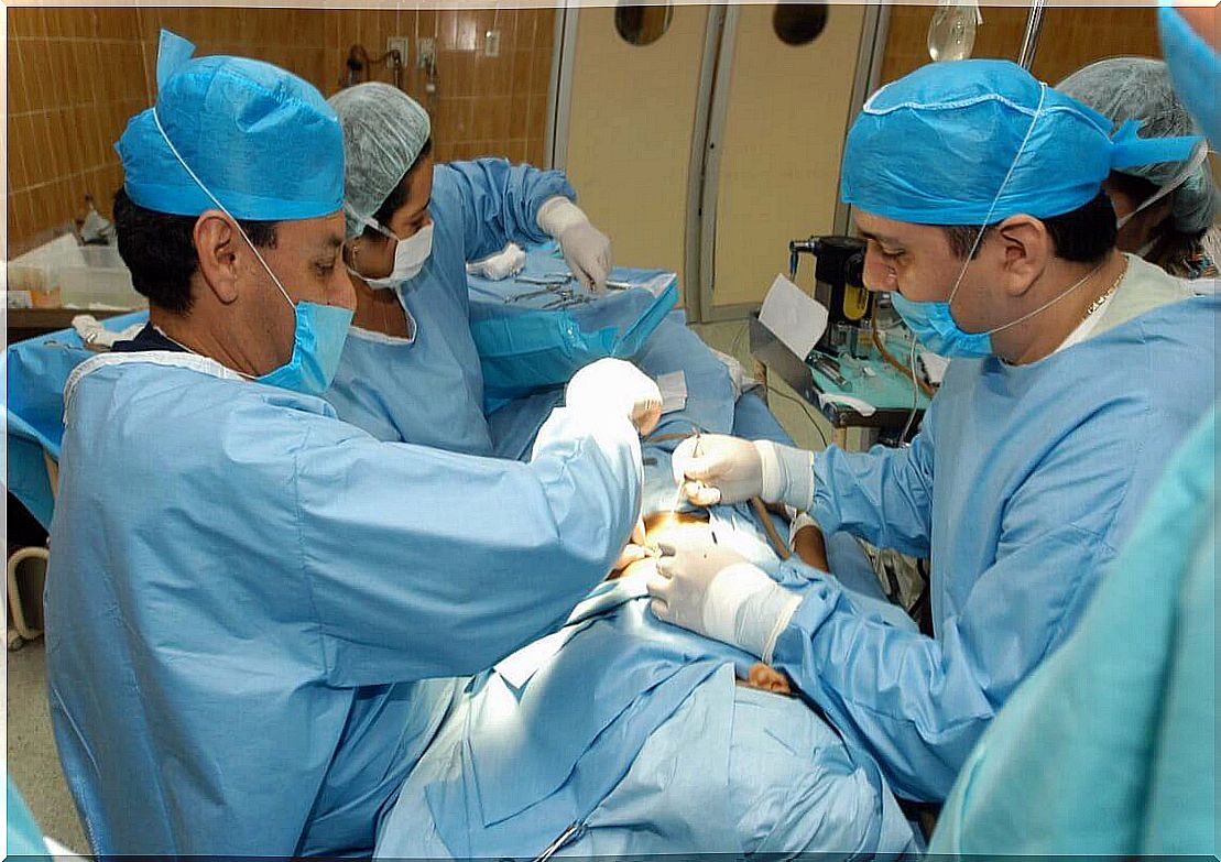 Doctors in operating room