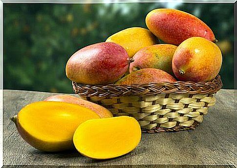 A basket of mangoes