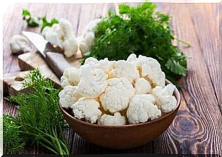 Cauliflower on a table