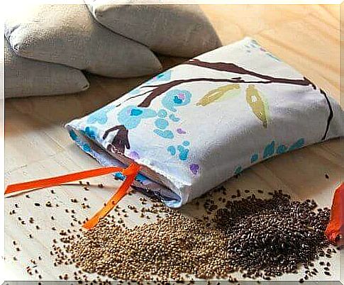 Make seed bags to ease back pain