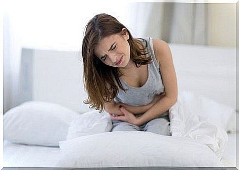 Woman with stomachache