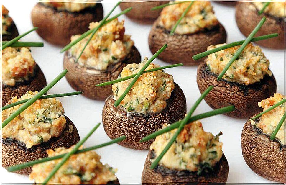 Recipes for stuffed mushrooms with cream sauce