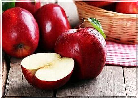 Red apples on a table