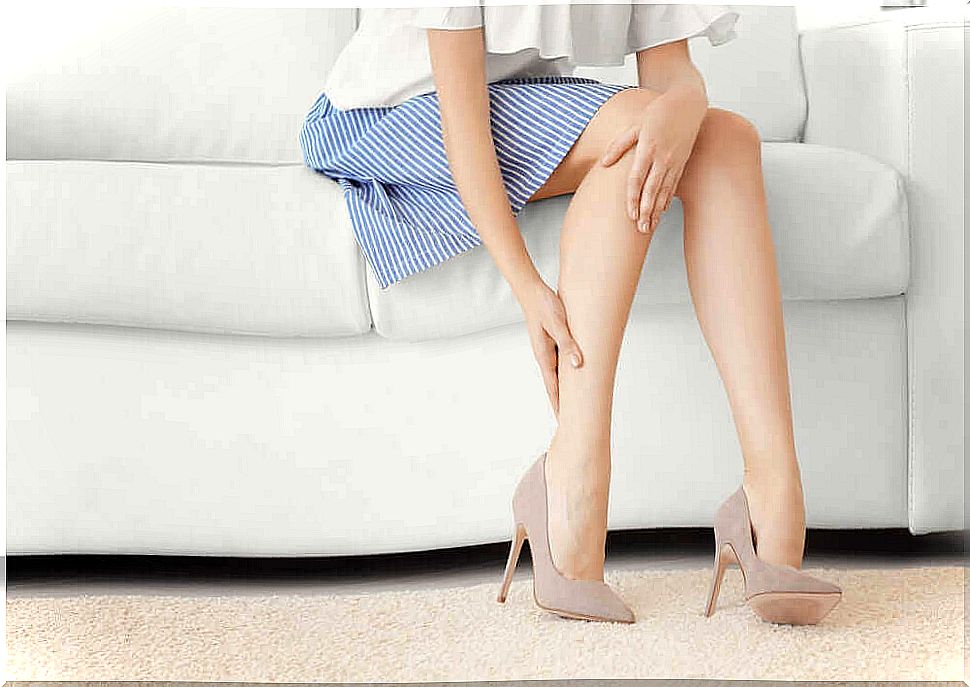 Woman with painful legs