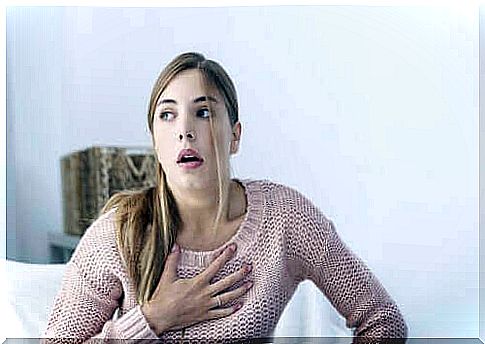 Woman with chest pain