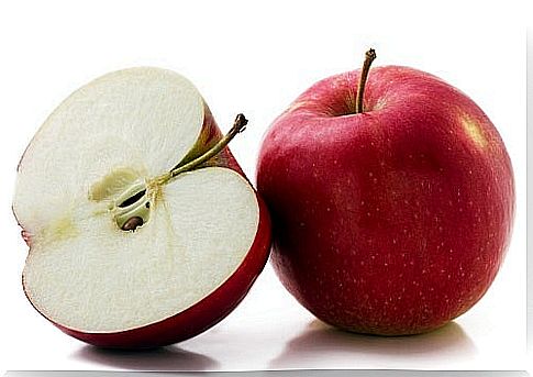 A whole apple and half an apple