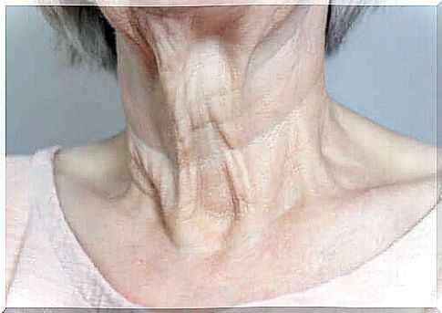 An elderly woman's neck